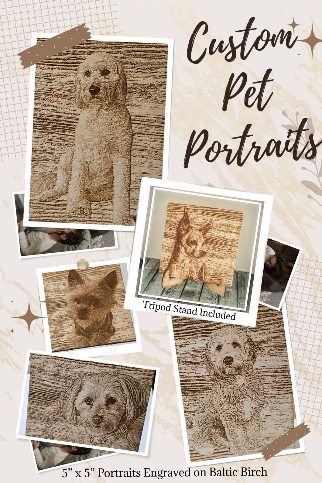 Custom Engraved Pet Portraits