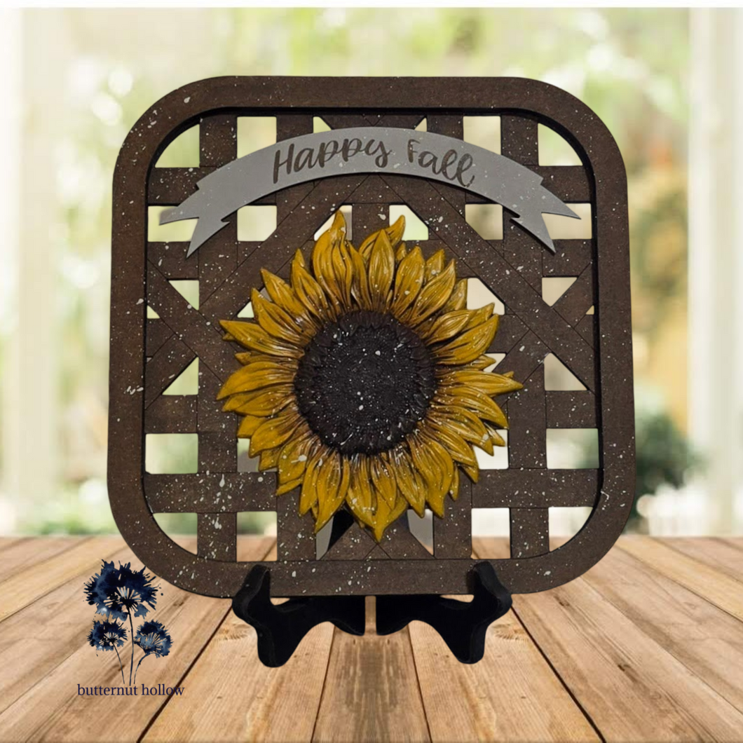 Tobacco Basket with Sunflower