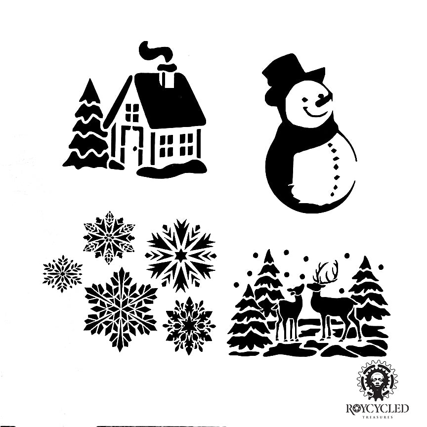 Roycycled Treasures Stencils - Winter Xtras