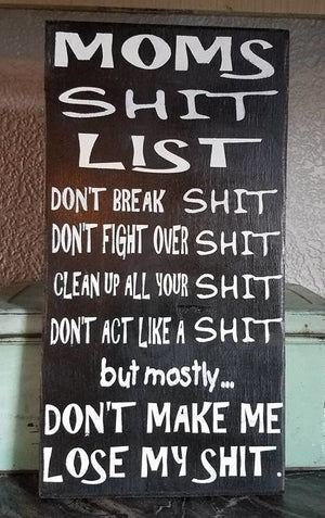 Wood Signs - Mom's  List